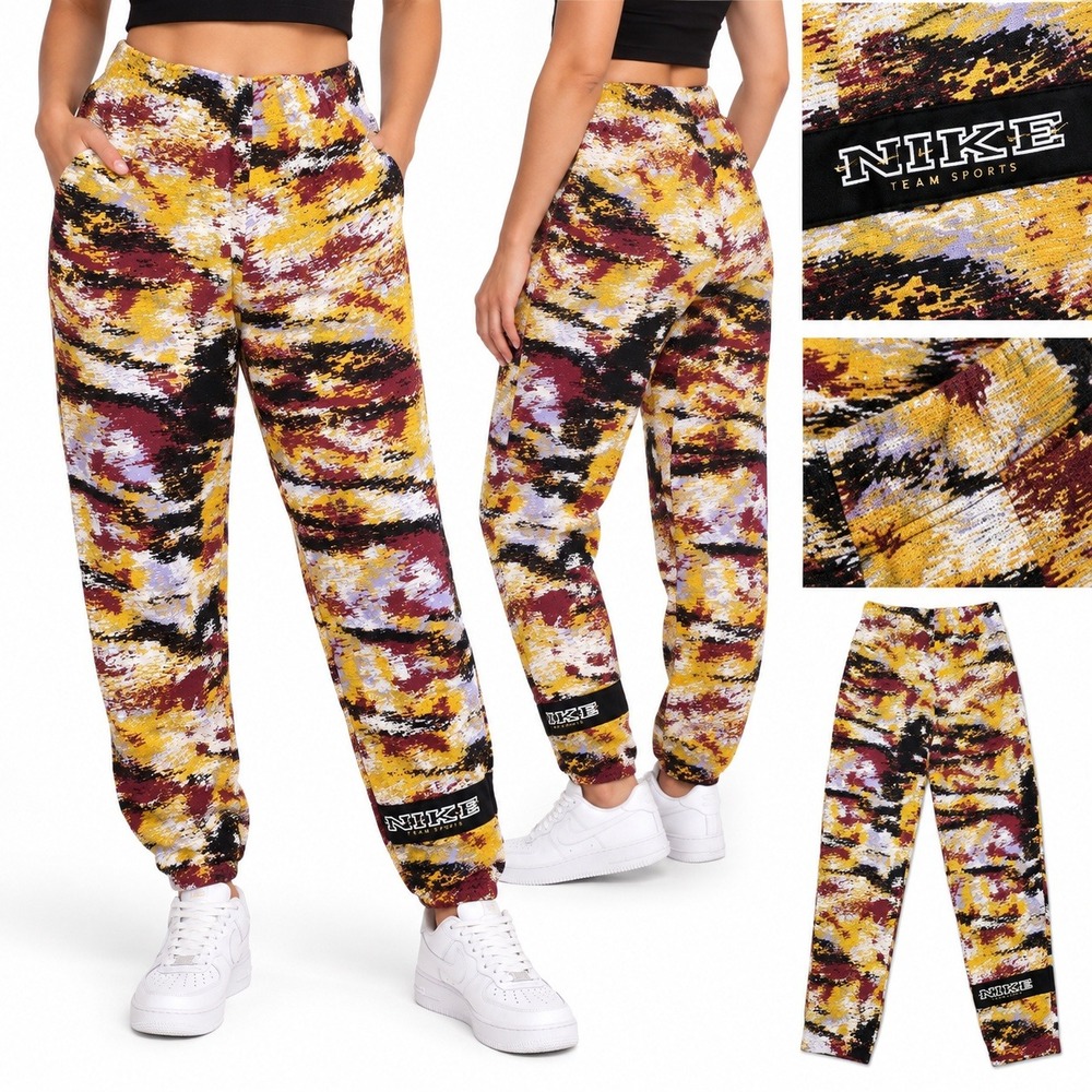 Nike Cotton Blend Sweatpants Multicolor Abstract Camo Joggers S Team Sports